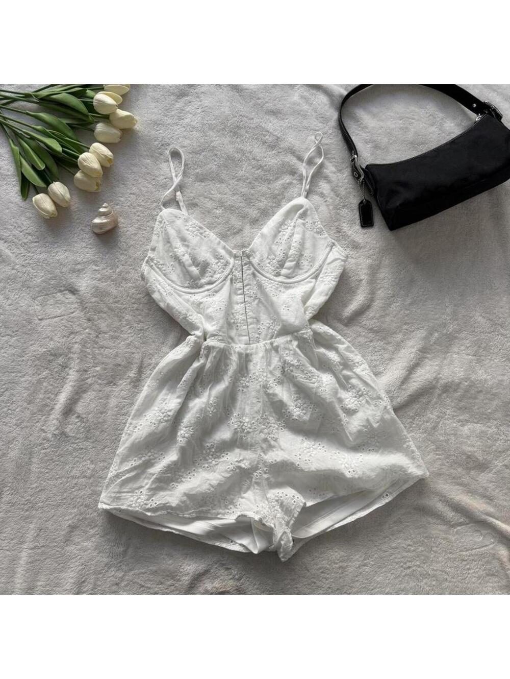 Lace corset romper